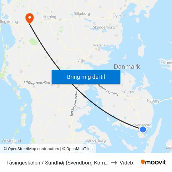 Tåsingeskolen / Sundhøj (Svendborg Kommune) to Videbæk map