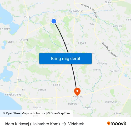 Idom Kirkevej (Holstebro Kom) to Videbæk map