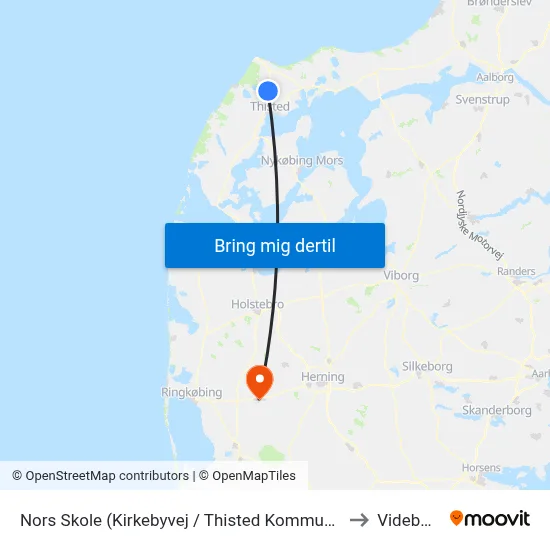 Nors Skole (Kirkebyvej / Thisted Kommune) to Videbæk map