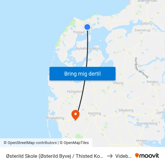 Østerild Skole (Østerild Byvej / Thisted Kommune) to Videbæk map