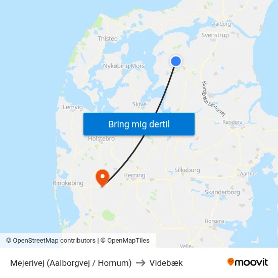 Mejerivej  (Aalborgvej / Hornum) to Videbæk map