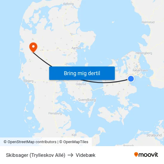 Skibsager (Trylleskov Allé) to Videbæk map