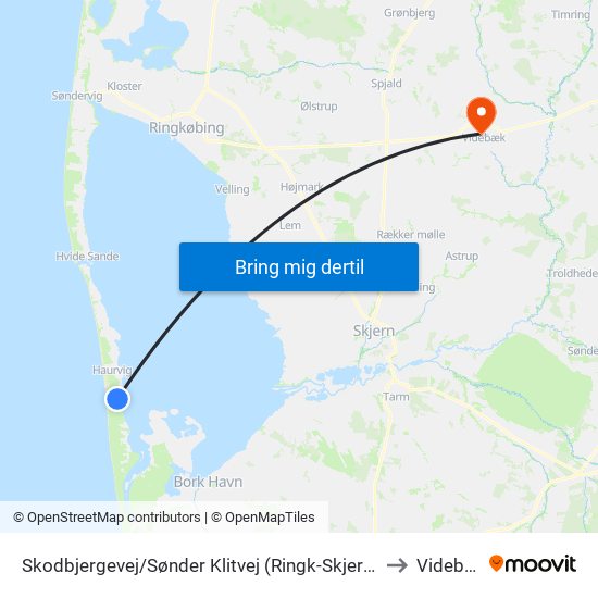 Skodbjergevej/Sønder Klitvej to Videbæk map