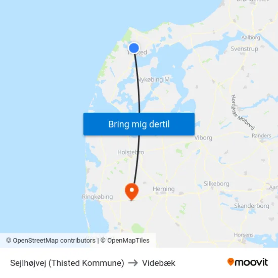 Sejlhøjvej (Thisted Kommune) to Videbæk map