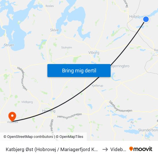 Katbjerg Øst (Hobrovej / Mariagerfjord Kommune) to Videbæk map