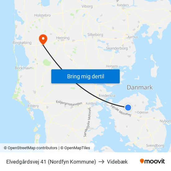 Elvedgårdsvej 41 (Nordfyn Kommune) to Videbæk map