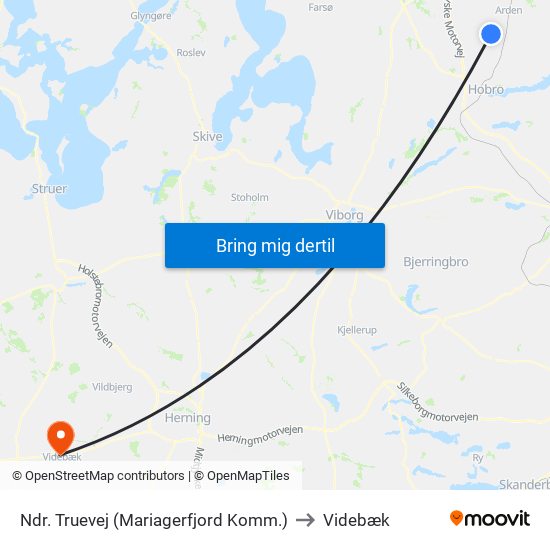 Ndr. Truevej (Mariagerfjord Komm.) to Videbæk map