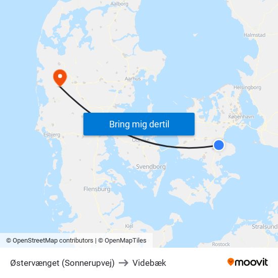 Østervænget (Sonnerupvej) to Videbæk map