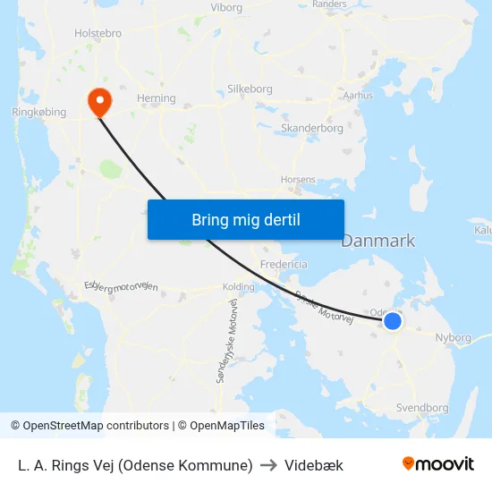 L. A. Rings Vej (Odense Kommune) to Videbæk map