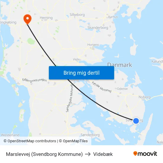 Marslevvej (Svendborg Kommune) to Videbæk map