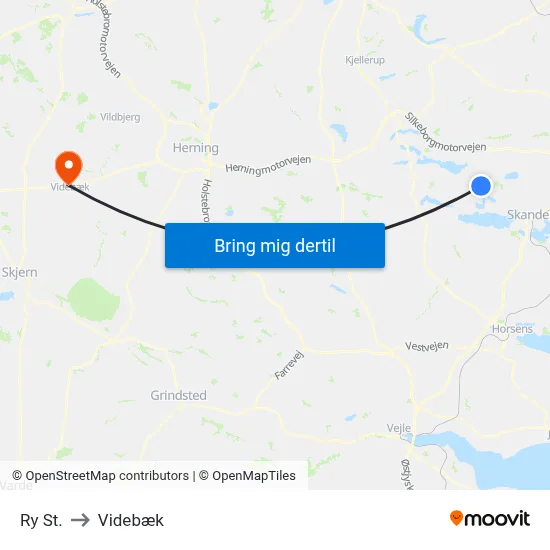 Ry St. to Videbæk map