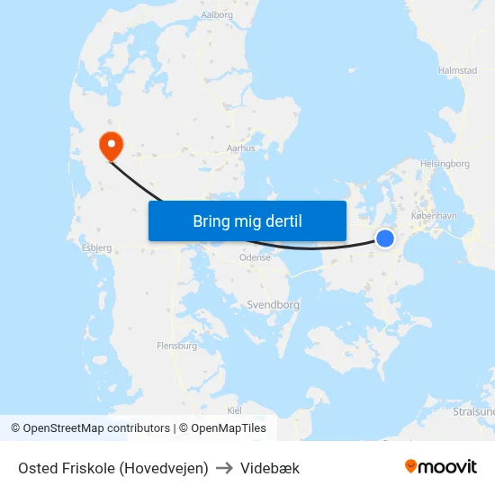 Osted Friskole (Hovedvejen) to Videbæk map