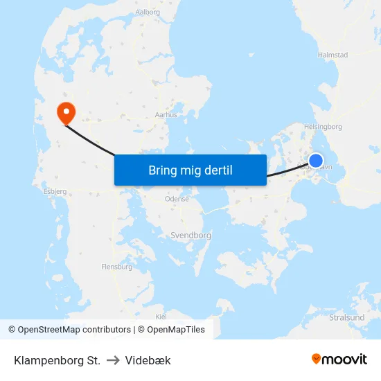 Klampenborg St. to Videbæk map
