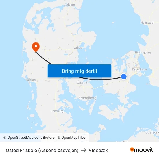 Osted Friskole (Assendløsevejen) to Videbæk map