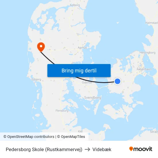 Pedersborg Skole (Rustkammervej) to Videbæk map