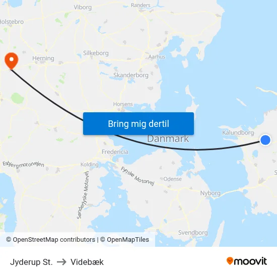 Jyderup St. to Videbæk map