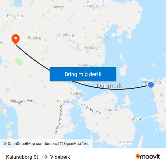 Kalundborg St. to Videbæk map