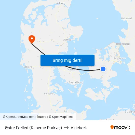 Østre Fælled (Kaserne Parkvej) to Videbæk map