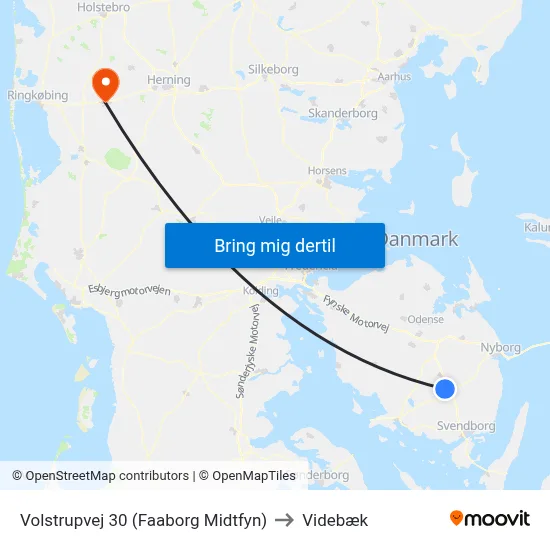 Volstrupvej 30 (Faaborg Midtfyn) to Videbæk map