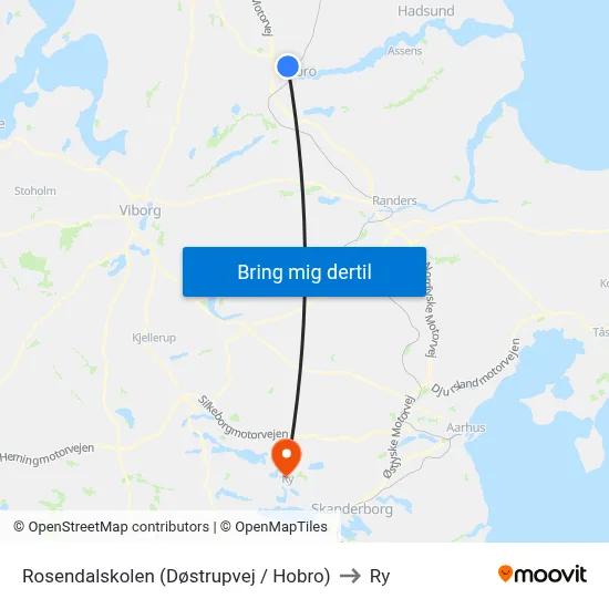 Rosendalskolen (Døstrupvej / Hobro) to Ry map
