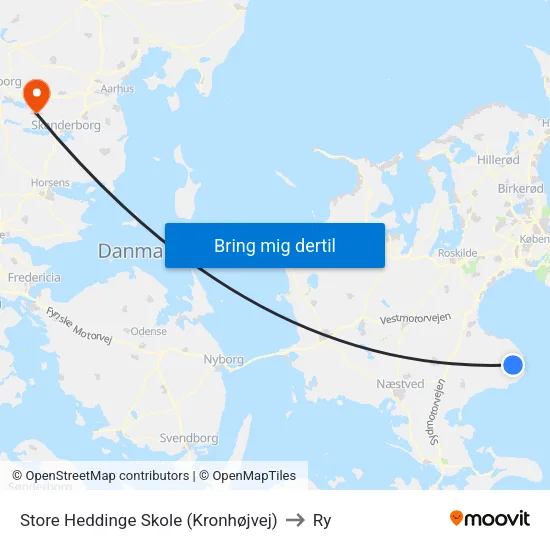 Store Heddinge Skole (Kronhøjvej) to Ry map