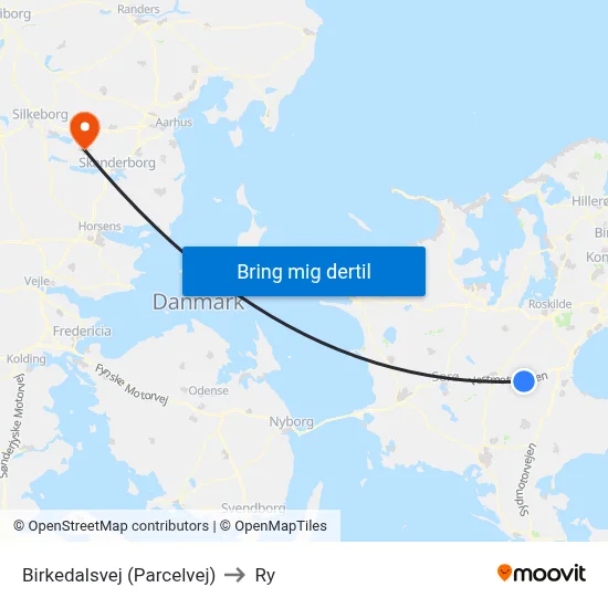 Birkedalsvej (Parcelvej) to Ry map