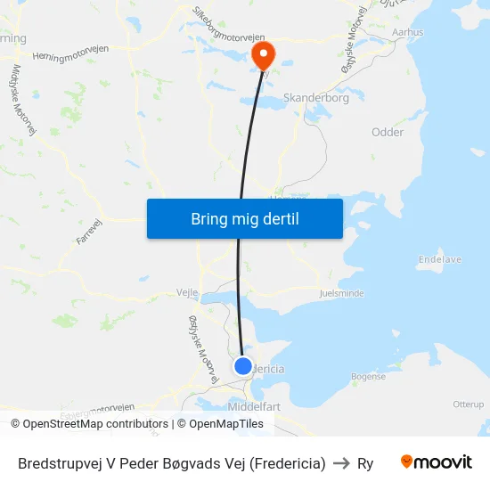 Bredstrupvej V Peder Bøgvads Vej (Fredericia) to Ry map