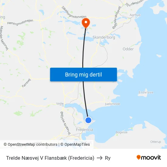 Trelde Næsvej V Flansbæk (Fredericia) to Ry map