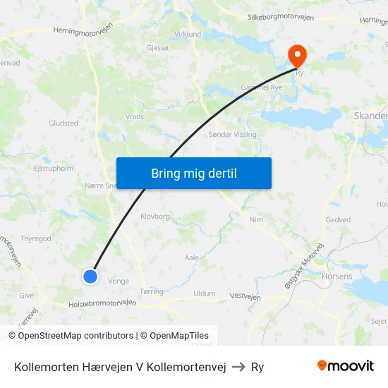 Kollemorten Hærvejen V Kollemortenvej to Ry map