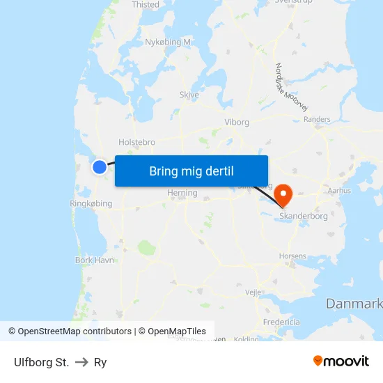 Ulfborg St. to Ry map