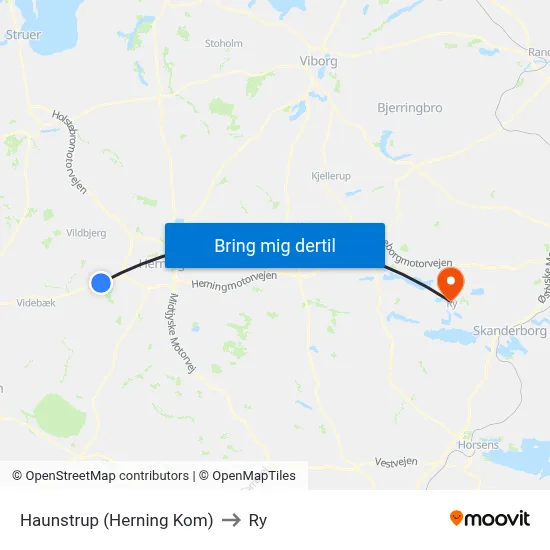 Haunstrup (Herning Kom) to Ry map