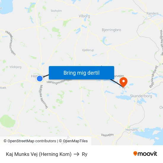 Kaj Munks Vej (Herning Kom) to Ry map