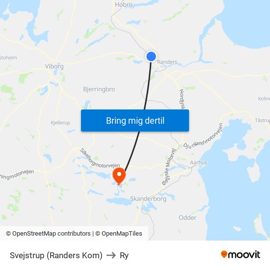 Svejstrup (Randers Kom) to Ry map