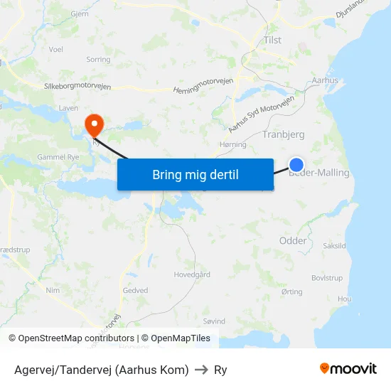 Agervej/Tandervej (Aarhus Kom) to Ry map