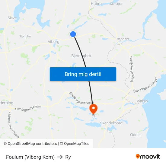 Foulum (Viborg Kom) to Ry map
