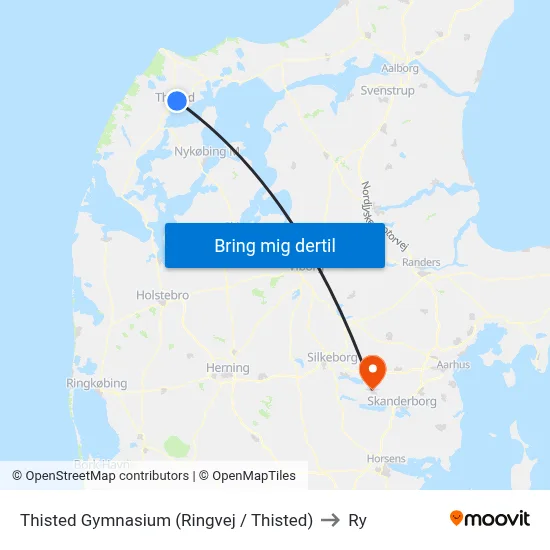 Thisted Gymnasium (Ringvej / Thisted) to Ry map