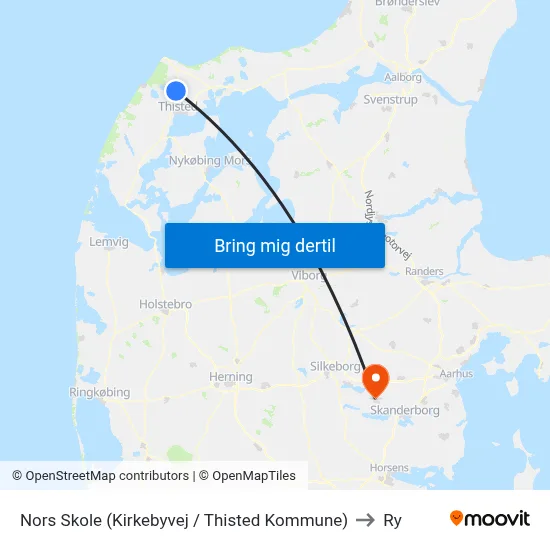 Nors Skole (Kirkebyvej / Thisted Kommune) to Ry map
