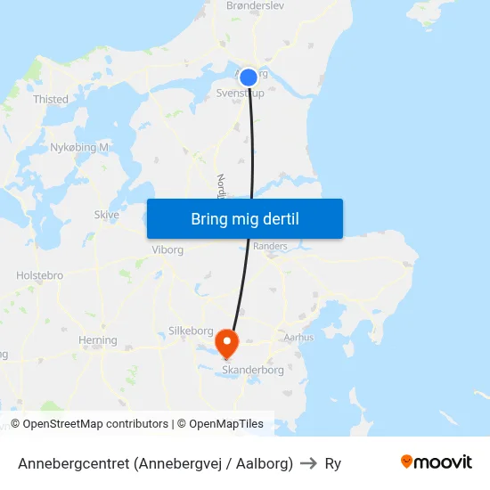 Annebergcentret (Annebergvej / Aalborg) to Ry map