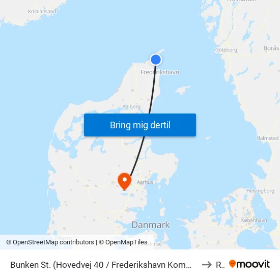 Bunken St. (Hovedvej 40 / Frederikshavn Komm.) to Ry map