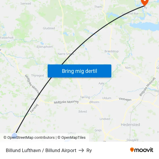 Billund Lufthavn / Billund Airport to Ry map