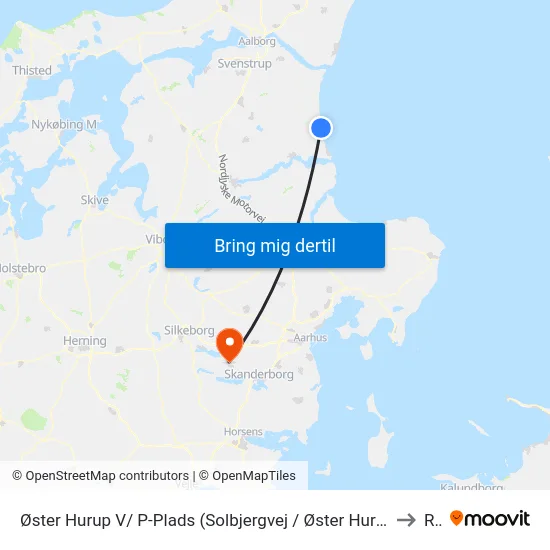 Øster Hurup V/ P-Plads (Solbjergvej / Øster Hurup) to Ry map