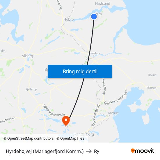 Hyrdehøjvej (Mariagerfjord Komm.) to Ry map