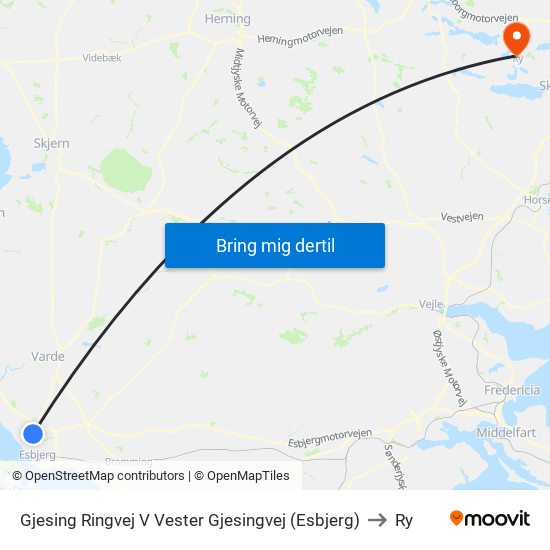 Gjesing Ringvej V Vester Gjesingvej (Esbjerg) to Ry map