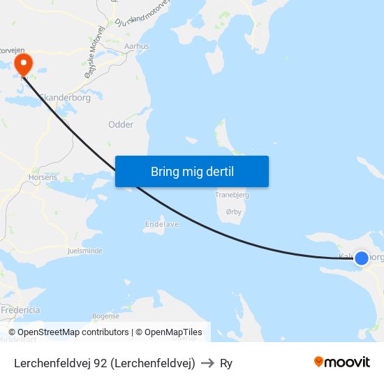 Lerchenfeldvej 92 (Lerchenfeldvej) to Ry map