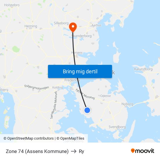 Zone 74 (Assens Kommune) to Ry map