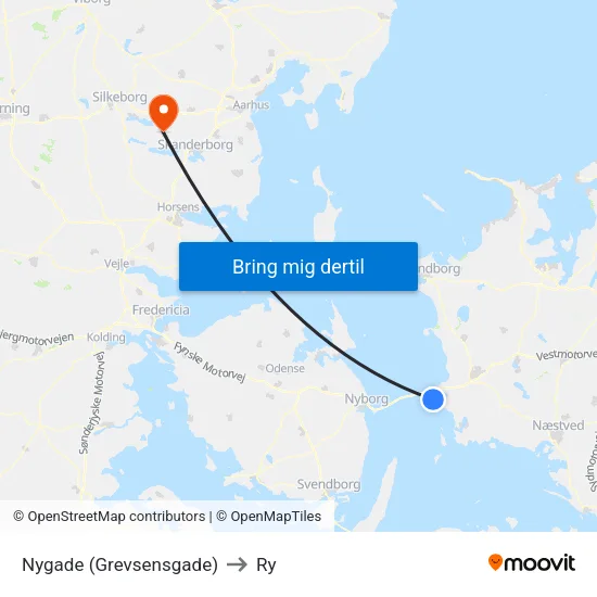 Nygade (Grevsensgade) to Ry map