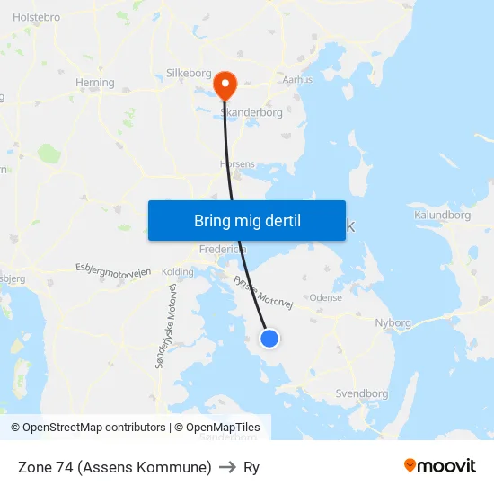 Zone 74 (Assens Kommune) to Ry map