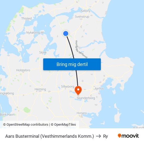 Aars Busterminal (Vesthimmerlands Komm.) to Ry map