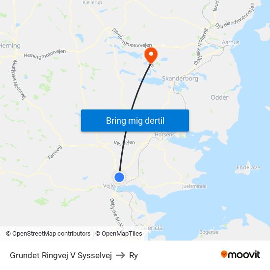 Grundet Ringvej V Sysselvej to Ry map