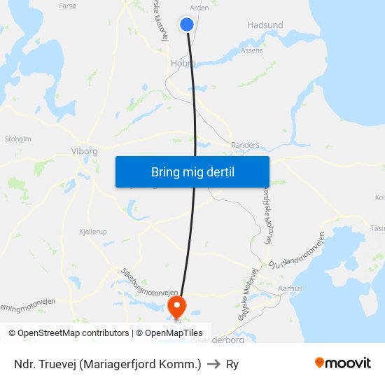 Ndr. Truevej (Mariagerfjord Komm.) to Ry map